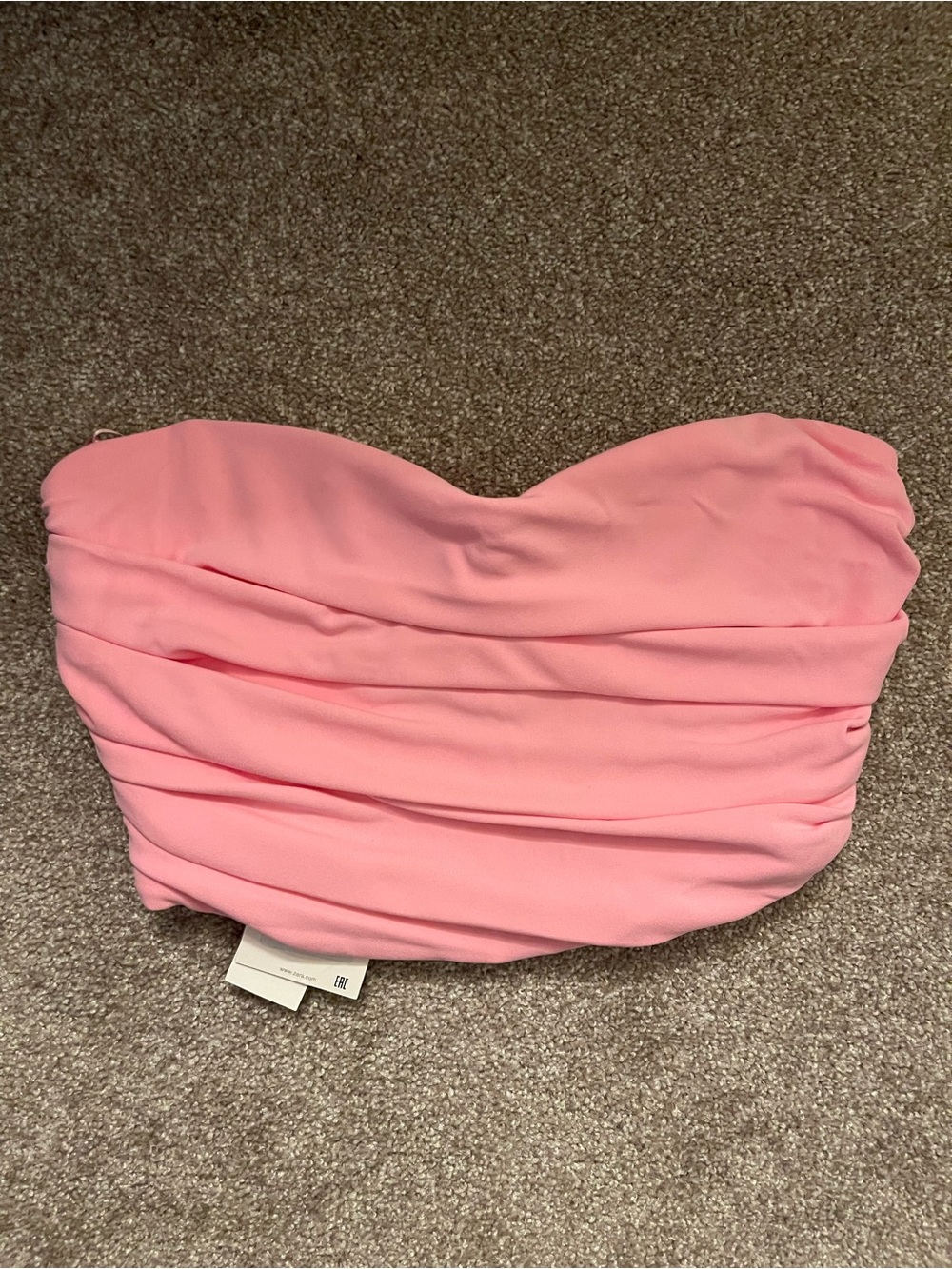 Zara Ruched Crop Top in Pink Size Small NWT